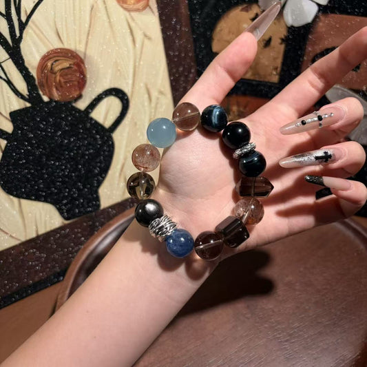 Smoky Quartz & Aquamarine Bracelet