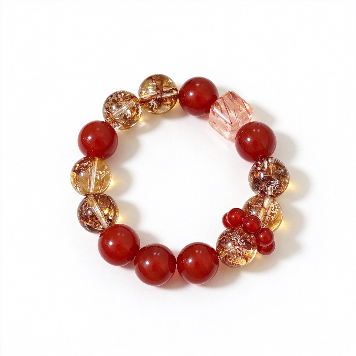 Red Carnelian-Style Bracelet