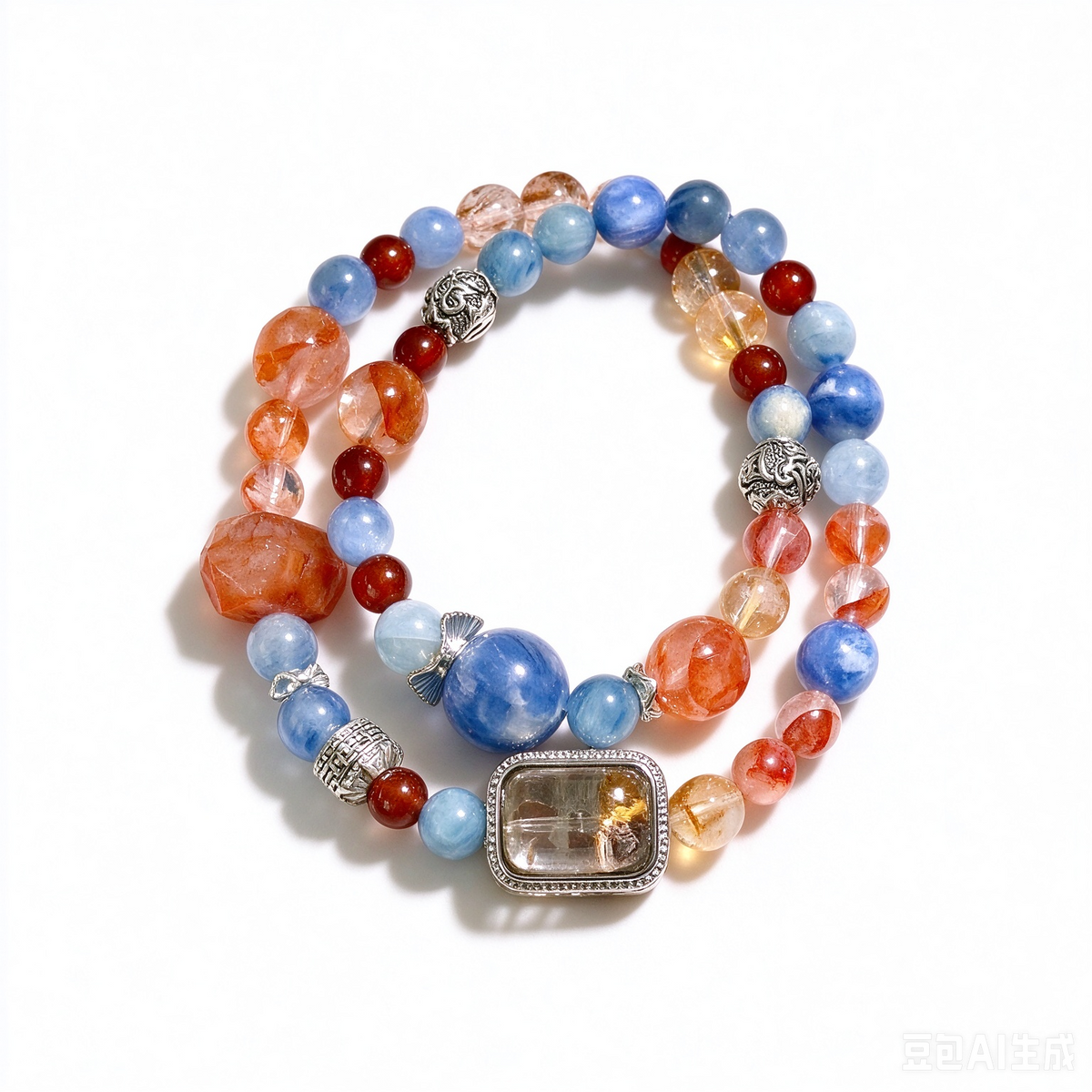 Multi-Stone Double Wrap Bracelet