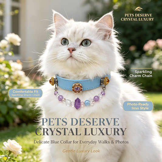 Handcrafted Crystal Pet Collar for Cats & Dogs