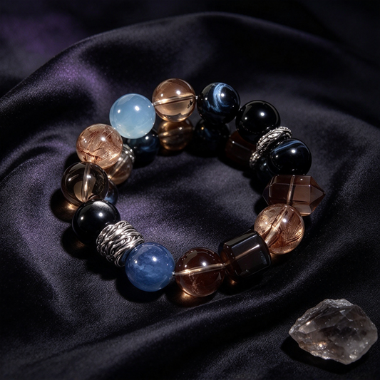 Smoky Quartz & Aquamarine Bracelet