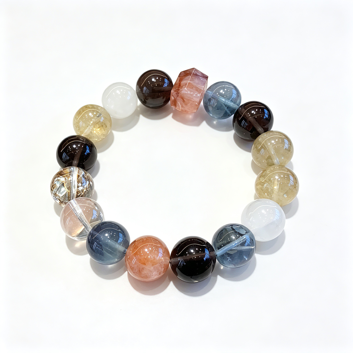 Boho Multi-Color Crystal Stretch Bracelet | Unique Natural Stone Gift for Her