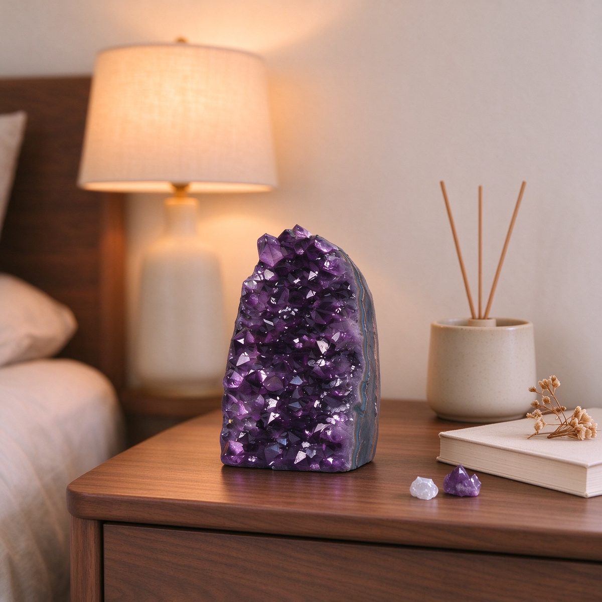 Cut-Base Amethyst Geode Crystal Cluster, High Grade Purple Amethyst Druzy, Spiritual Crystal Decor & Unique Gift