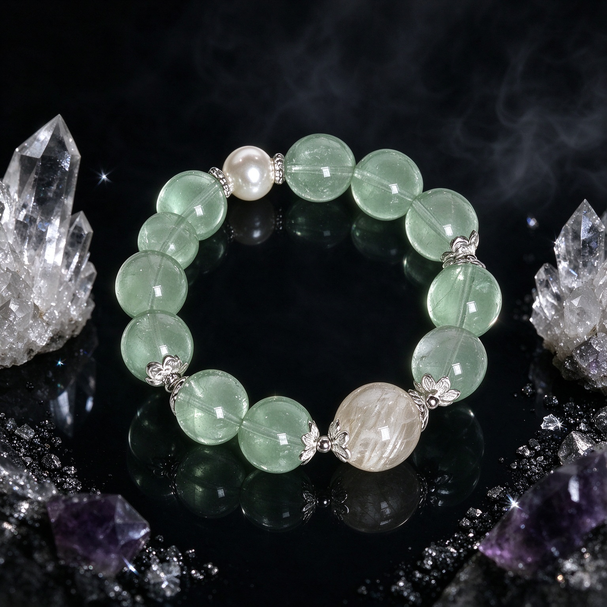 Green Fluorite Crystal Bracelet