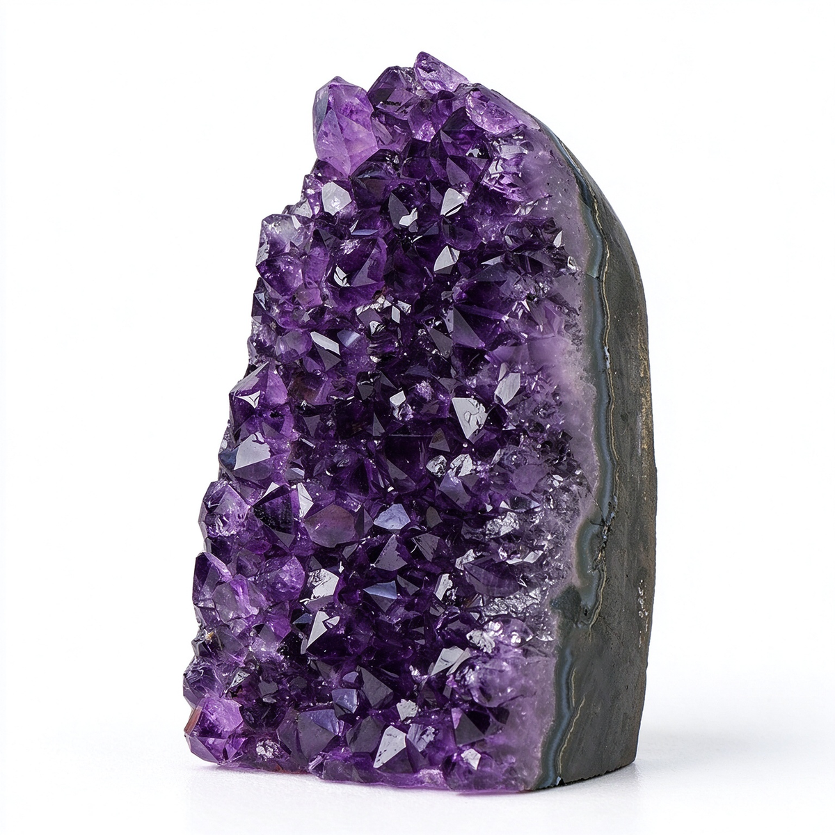 Cut-Base Amethyst Geode Crystal Cluster, High Grade Purple Amethyst Druzy, Spiritual Crystal Decor & Unique Gift
