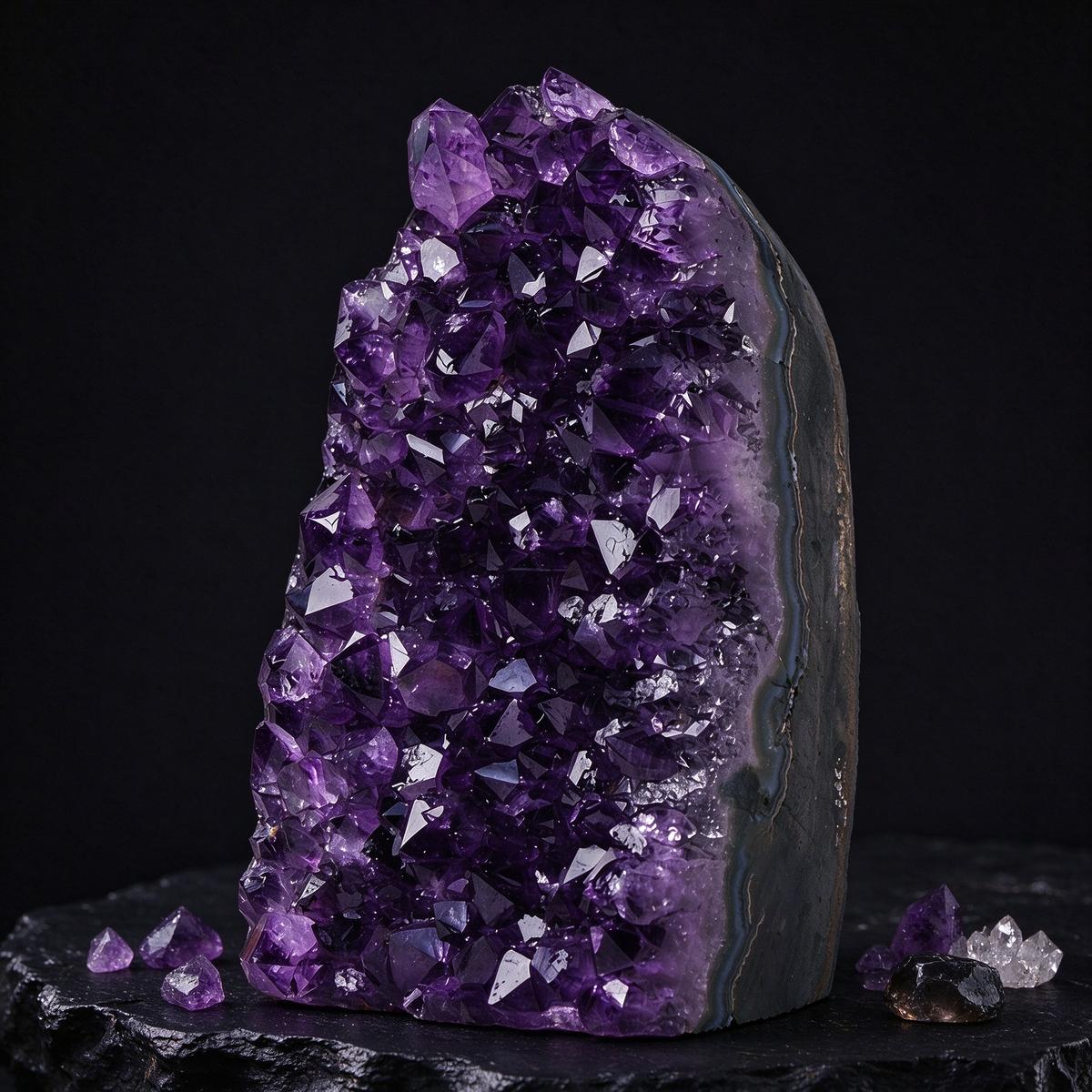 Cut-Base Amethyst Geode Crystal Cluster, High Grade Purple Amethyst Druzy, Spiritual Crystal Decor & Unique Gift