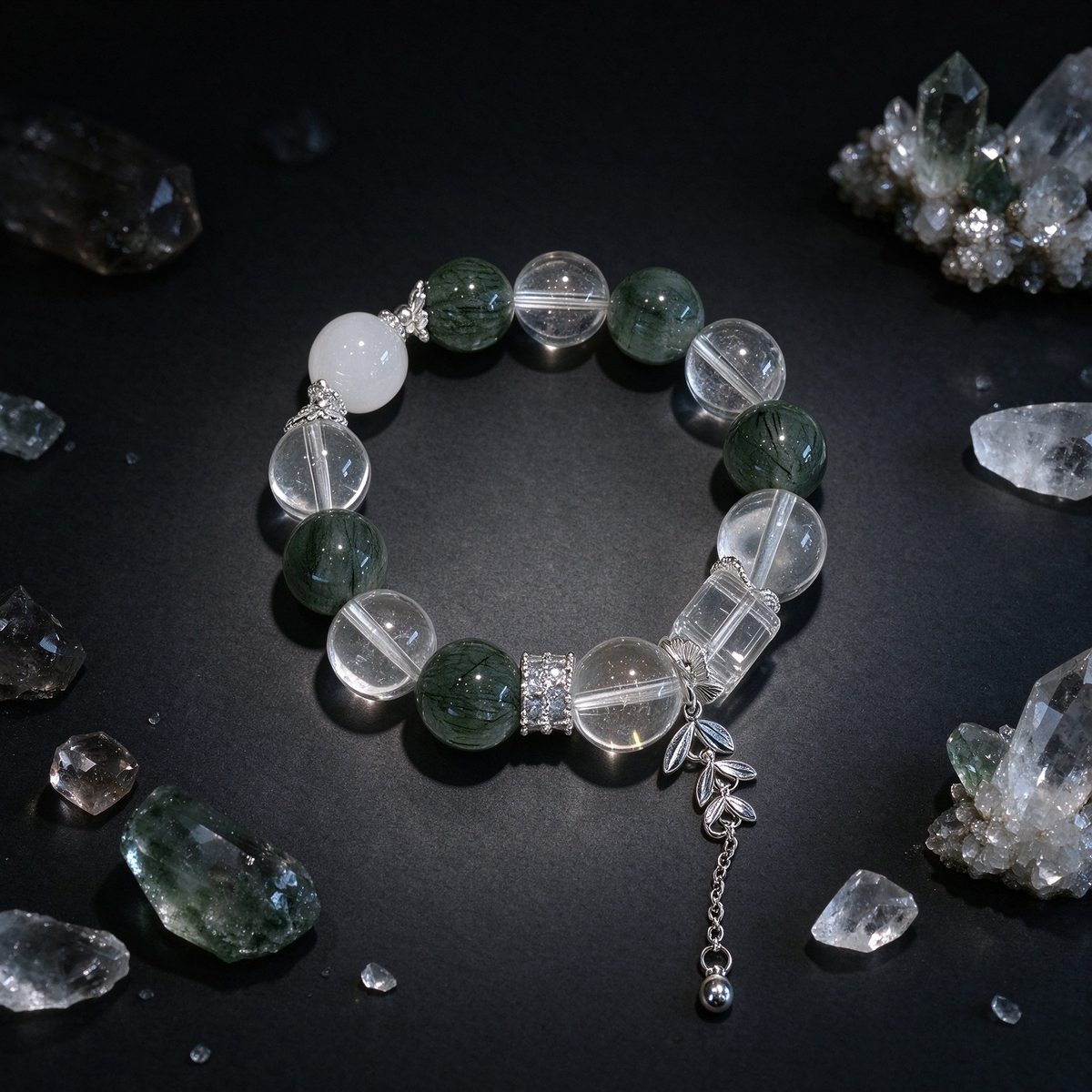 Green Rutilated Quartz Bracelet